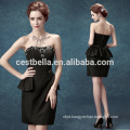 New arrival mature black short bodycon beautiful dubai evening dress off shoulder black formal party wear